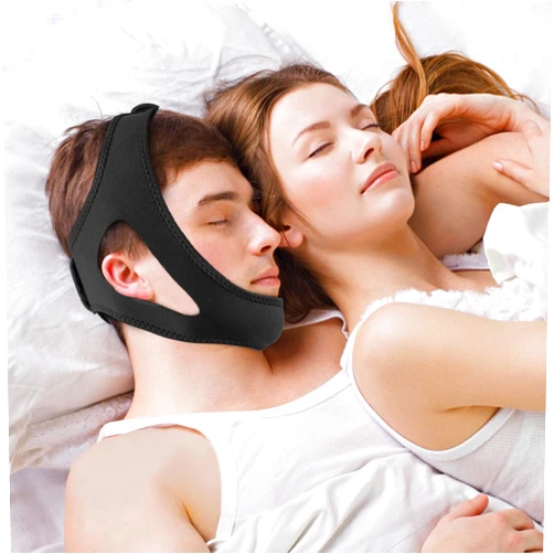 Downy Chin Strap for Sleeping, Chin Strap for Snoring, Adjustable and Breathable Anti Snoring Devices, Anti Snoring Chin Strap for Men and Women to Stop Snoring, Skin-Friendly Comfortable Sleeping -Black