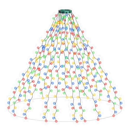 AMIPEPE Christmas Tree Lights, 400LED Christmas String Lights with Ring for Tree, 6.6FT x 16 Lines Fairy Lights with 8 Modes for Indoor Outdoor Xmas Tree Decor, Multicolored