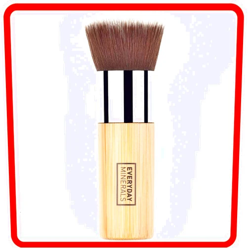 Everyday Minerals | Extraordinary Flat Top Bamboo Brush | Blending, Buffing, Stippling Professional Grade Bamboo Vegan Brush