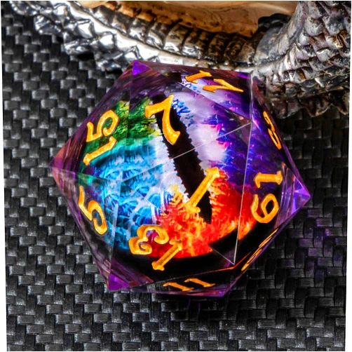 KERWELLSI Float Liquid Core Beholder Eye Single Giant 33mm D20 Dice with Gift Box, Resin 20 Sided DND D&D Dice for Dungeons and Dragons, Colorful Large Polyhedral Role Playing Dice RPG D and D Dice