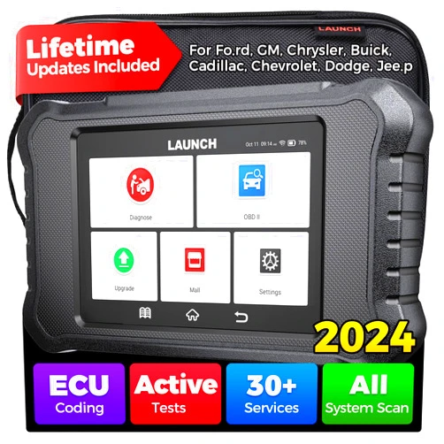 LAUNCH X431 Creader Elite 2.0 FGC OBD2 Scanner, Bi-Directional Scan Tool for Ford/GM/Chrysler Series, ECU Coding, Lifetime FR-EE Update, All System Diagnostic, 100+ Services, Full OBD2 Code Reader