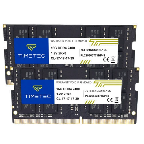 Timetec 32GB KIT(2x16GB) DDR4 2400MHz PC4-19200 Non-ECC Unbuffered 1.2V CL17 2Rx8 Dual Rank 260 Pin SODIMM Laptop Notebook PC Computer Memory RAM Module Upgrade (32GB KIT(2x16GB))