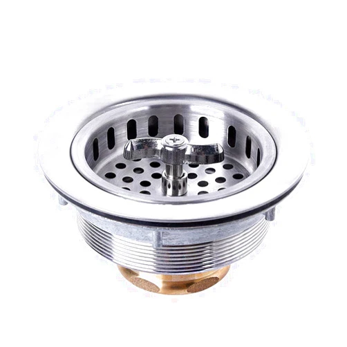 VARNAHOME 304 Stainless Steel Kitchen Sink Twist Lock Basket Drain Assembly W/Brass Nuts-VARNAHOME