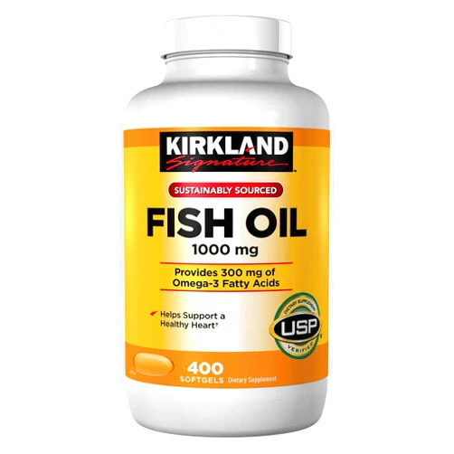 Kirkland Signature Omega 3 Fish Oil 1000 mg 400 Softgels by Kirkland