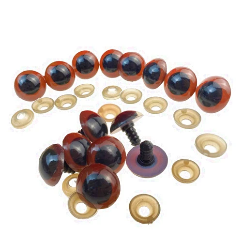 Ericotry 100PCS Brown Plastic Safety Eyes Craft Eyes for Sewing Crafting Buttons Teddy Bear Doll Stuffed Animals Puppet Doll Making DIY Crafts Toy Accessories Size 10MM