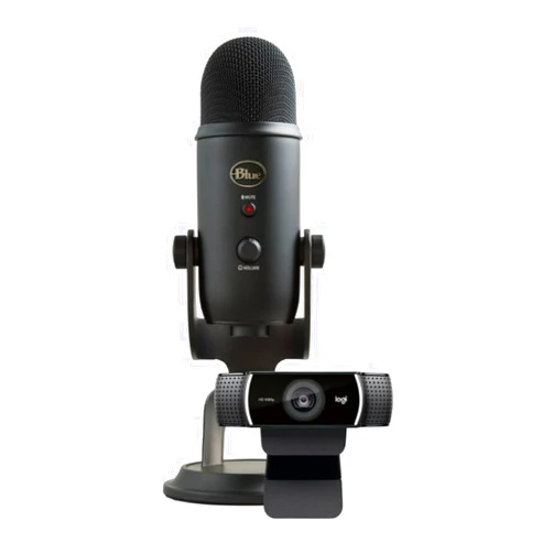Logitech for Creators Logitech Blue Microphones Yeti USB Microphone (Blackout) Plus C922 Pro Stream Pro Streamer Pack
