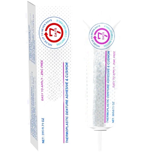 Chrox Denture Adhesive - 20g Thermoplastic Denture Adhesive | Long Holding Denture Reliner | Glue for Dentures Refits & Tightens Loose Upper & Lower Dentures & Partials | Non-Glue Adhesive