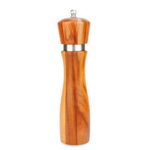 VanlonPro Pepper Grinder, VanlonPro Wooden Pepper Mill Salt Mill, Adjustable Coarseness Peppermill and easily refillable, Ceramic Grinding Mechanism (8 Inch, 1 Pack)