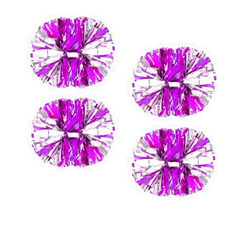 CREATIEE-PRO 4Pcs Metallic Cheerleading Pom Poms, Creatiee 2 Pair Cheerleader Cheering Squad Pompoms for School Sports Dance Games Team Spirit Cheer