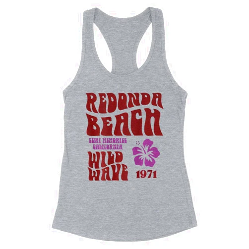 TeesAndTankYou Redonda Beach California Tank Top Fitted Racerback Women's