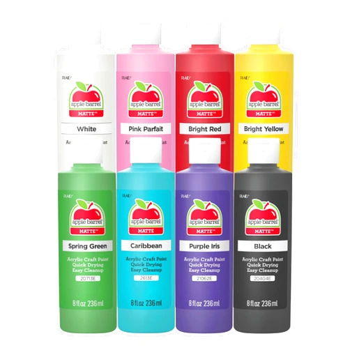 Apple Barrel Acrylic Craft Paint Set, Matte Finish, Set of 8, 8 Fl Oz (Pack of 8), Assorted