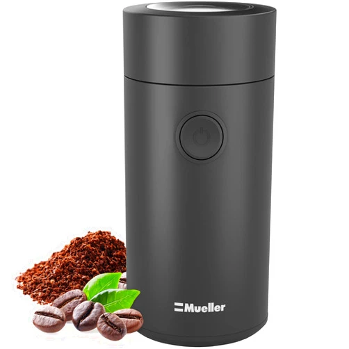 MuellerLiving Electric Coffee Grinder for Spice, Nut, Herbs and Coffee Beans, Sharp Blade, Stainless Steel - Black