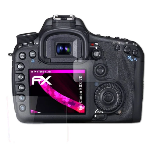 AtFoliX Plastic Glass Protective Film compatible with Canon EOS 7D Glass Protector, 9H Hybrid-Glass FX Glass Screen Protector of plastic (Set of 1)