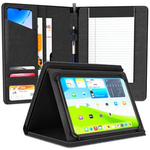 KHOMO Universal Padfolio Case - Portfolio Organizer for Tablet 8.5 up to 11 inch – Notebook Pad Holder Folder for iPad, Air, Pro & Others