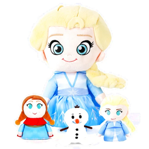 Cemocle Frozen Toys for Girls - 10 Inch Princess Plush Toy with 3 Babies Plush, Kawaii Stuffed Animals Plush Toys, Soft Frozen Doll for Kids Girls Boys Fans Birthday