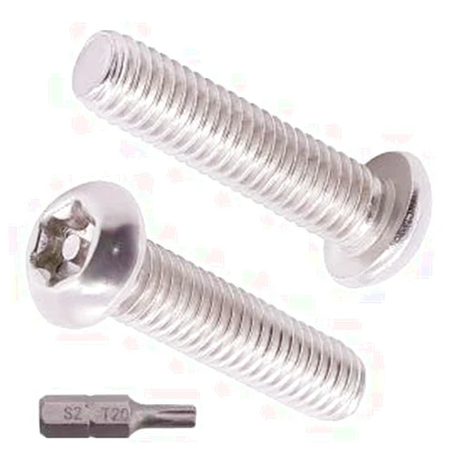 AOESIN M8-1.25 x 25mm (20 pcs) Button Head Torx Security Machine Screws Bolts, one Bit Included, 304 Stainless Steel 18/8, Tamper Resistant Screws, Full Thread, ISO7380(Torx)