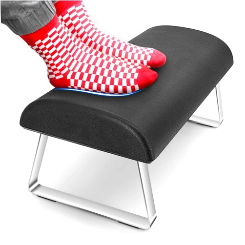 ROMALOVE Foot Rest for Under Desk at Work, PU Self-Skinning Foam Foot Stool Under Desk Footrest, Ergonomic Office Foot Rest, Soft and Comfortable, Black