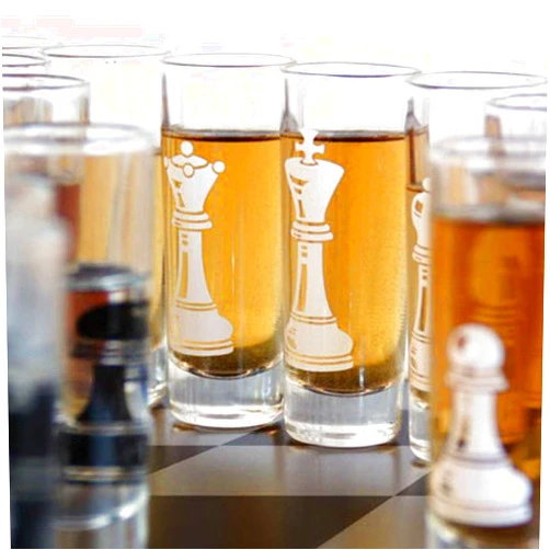BARCONIC 32-piece Chess Shot Glass Set - 2 Ounce