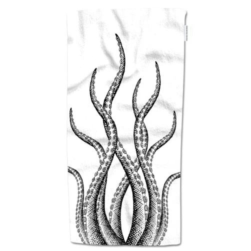 HGOD DESIGNS Octopus Tentacle Hand Towels Deep Sea Monster Ocean Squid Animal Grey Foot Soft Hand Towel for Bathroom Kitchen Yoga Gym Decorative Towels 15