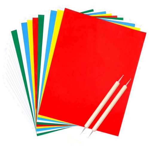 KISSBUTY Transfer Paper and Tracing Paper with Embossing Stylus, Kissbuty 22 Pcs Carbon Water-Soluble Transfer Papers Transfer Pattern on Cloth,Canvas,Fabric,Wood for Sewing Cross Stitch Embroidery Paint Kit