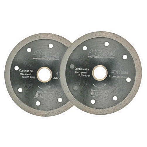 SHDIATOOL 2PCS 4-Inch Ceramic/Tile Saw Blades with Continue Rim Diamond Segment Chip-Free Wet Cutting