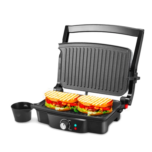 ISILER Panini Maker, iSiLER 2 Slice Panini Press Grill, Sandwich Maker Non-Stick Coated Plates, Opens 180 Degrees for Panini