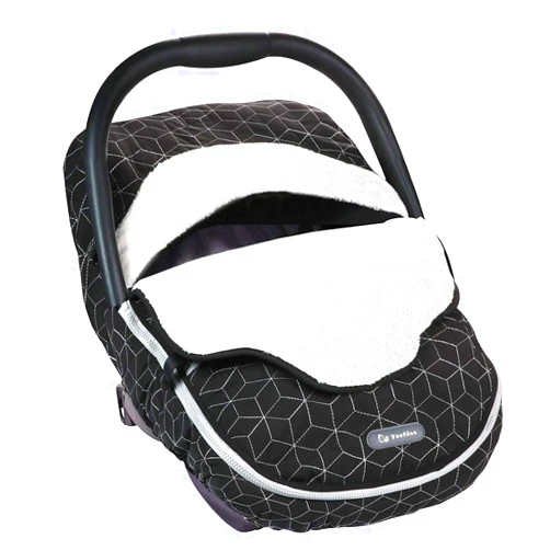 Yoofoss Baby Car Seat Cover Winter Carseat Canopies Cover to Protect Baby from Cold Wind, Super Warm Plush Fleece Baby Carrier Cover for Infant Boys Girls (Black)