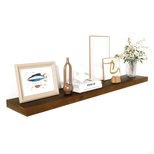 Heimlove Rustic Farmhouse Large Floating Shelves 48 inch,Fireplace Mantel Shelves,8 Inch Deep Solid Pine Wood Wall Shelf for Bathroom,Bedroom,Living Room-48 W x 8