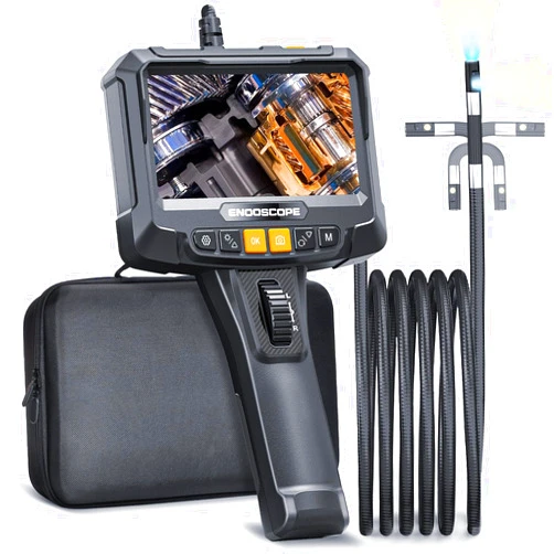 SKYBASIC Dual Lens Industrial Endoscope Camera 360° Two-Way Rotatable, 5.0