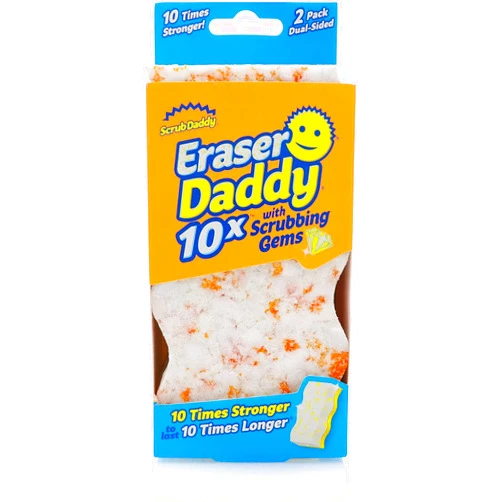 Scrub Daddy Eraser Sponge, Dual-Sided Melamine Scrubber, Temperature Controlled, All Purpose Cleaning, 2ct