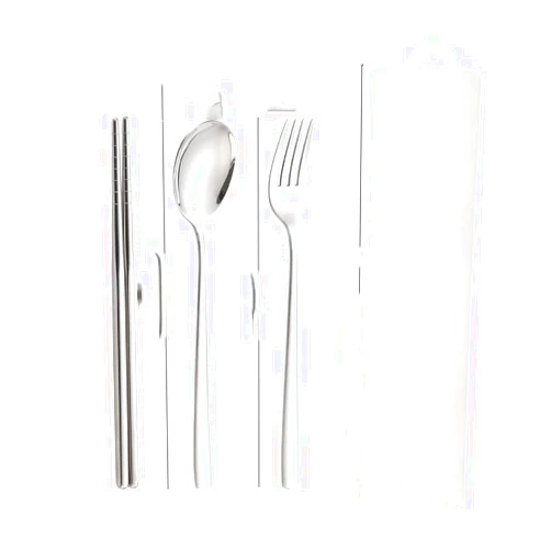 MBETA 304 Stainless Steel Tableware Set 3-Piece Forks and Spoons Student Travel Single Person Portable Tableware Chopsticks Spoon Set