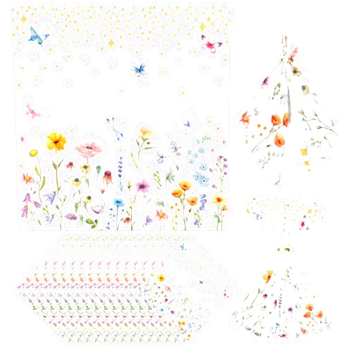 party greeting 14 Pcs Floral Cloth Napkins 20 x 20 Inch Washable Wild Flower Dinner Napkins Tea Party Floral Cloth Napkins for Family Dining Party Wedding Floral Party Dinner Decoration