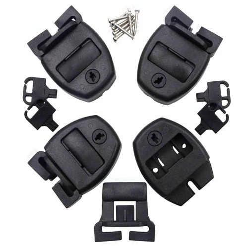 Huouo 4 Set Hot Tub Spa Cover Locks w/Key Pinch Center Release - Strap Buckle Broken Latch Repair Kit with Screws