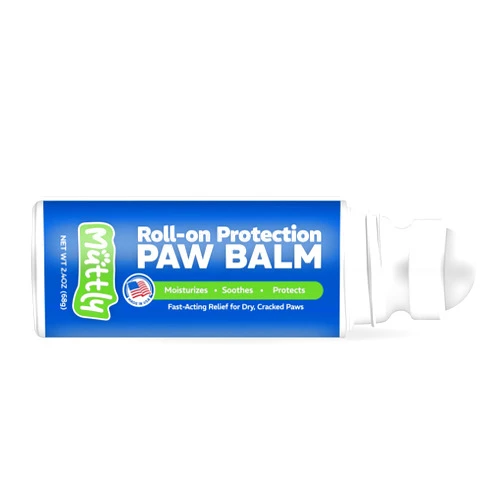 Muttly Roll-On Dog Paw Balm - Easy & Fast to Apply, Natural, Non-Toxic, Food-Grade, Lick-Safe Dog Paw Wax - Moisturizing & Soothing Protection from Snow, Hot Pavements & More - All-Season Paw Protection