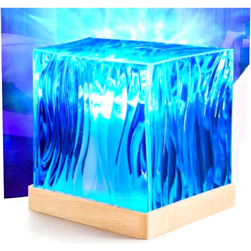 Generic 16-Color Remote Control Aurora Projector Lamp - 2 Light Effects (Northern Lights & Water Ripple), Wooden Base Bedroom Night Light, Christmas & New Year Surprise Gift (Northern Lights)