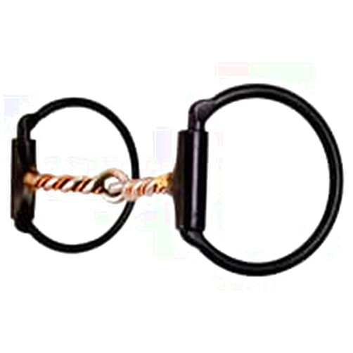 Dutton Bits The Bit Makers Dutton Bits Offset D-Ring Twisted Sweet Iron and Copper Snaffle Equine Bit