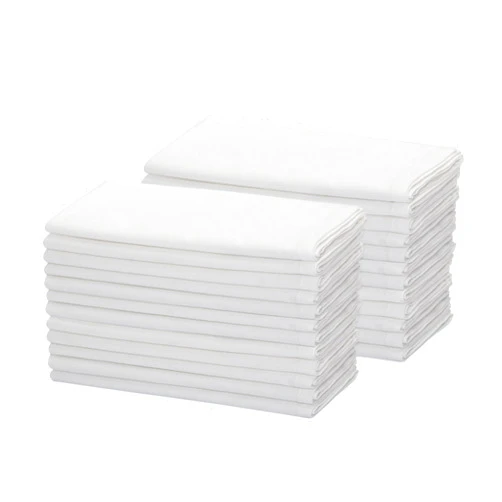 COTTON CRAFT White Dinner Napkins - Set of 24 Classic Twill Pure Cotton Soft Cloth Napkins - Durable Washable Reusable Napkin - Everyday Table Napkin - Restaurant Wedding Party Gift - 17 x 17 inches