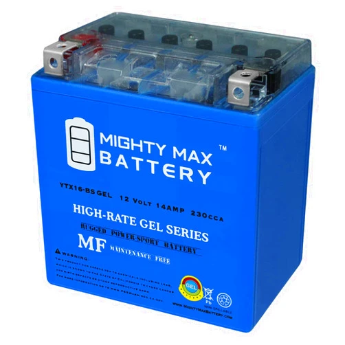 Mighty Max Battery YTX16-BS GEL -12 Volt 14 AH, GEL Type, 230 CCA, Rechargeable Maintenance Free SLA AGM Motorcycle Battery
