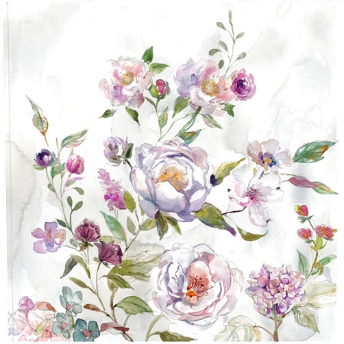 Fine Art Canvas Cottage Floral Medley Canvas Wall Decor by Artist Carol Robinson for Living Room, Bedroom, Bathroom, Kitchen, Office, Bar, Dining & Guest Room - Ready to Hang - 32 in x 32 in