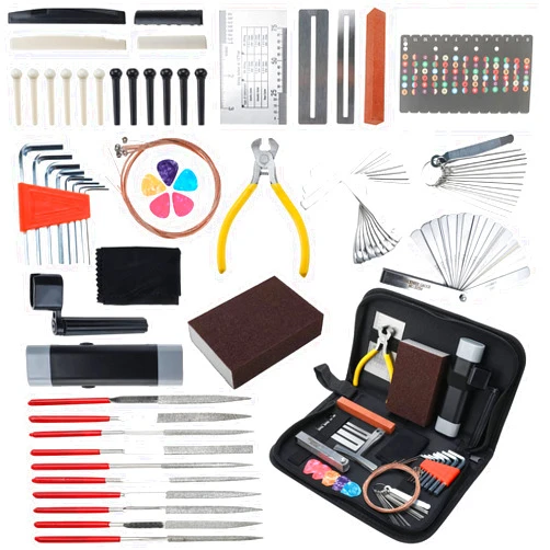 Geeyae 72Pcs Guitar Repair Maintenance Tools w/Storage Bag, Guitar Strings Picks Bridge Pins Accessories for Acoustic/Electric Guitar Ukulele Bass Banjo Mandolin, Gifts for Musician & Beginner & Enthusiast