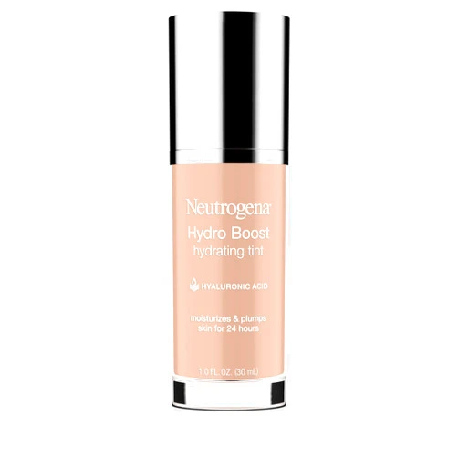 Neutrogena Hydro Boost Hydrating Tint Foundation Makeup for Dry Skin, with Hyaluronic Acid, Lightweight Oil-Free Water Gel, Non-Comedogenic, 20 Natural Ivory, 1.0 fl. oz