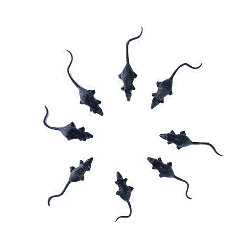 Amosfun 10pcs Halloween Mouse Halloween Horror Simulation Mouse Tricky Props Rat Halloween Toys Scary Decoration Party Supplies for Haunted House Bar