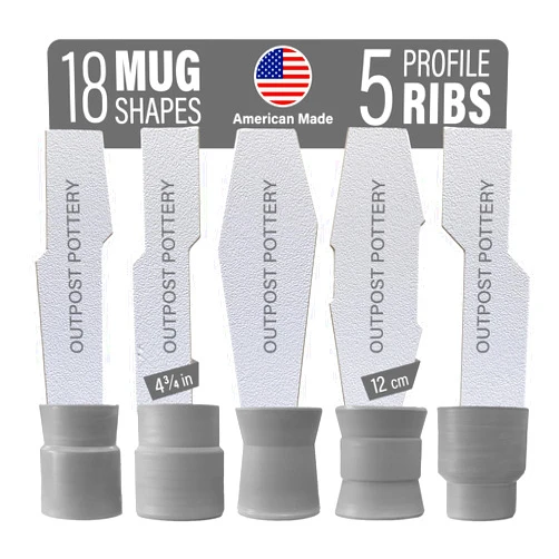 OUTPOST POTTERY Profile Ribs - Precision Pottery Rib Tools Made W/Durable PLA for Consistent Shapes, Floating Designs & Accurate Craft - Texture & Trimming Tools (Angular Bundle)
