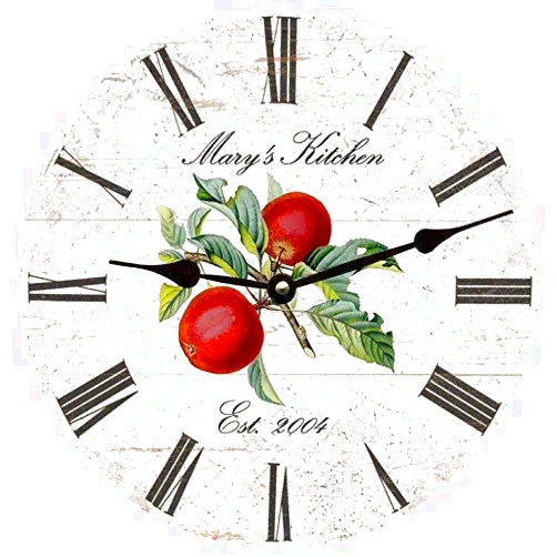 Time Flies Clocks Personalized Apple Kitchen Clock