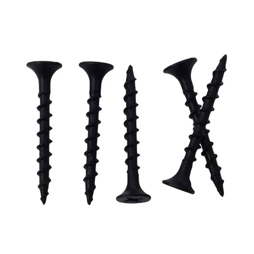 JEGONFRI 210pcs #6 × 1-1/4 inch High Hardness Drywall Screws, Black, Coarse Thread, Phillips Drive, Bugle Head, Black Wood Screws, Wood and More (1-1/4 in, 210)