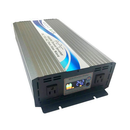 KRXNY 3000W Off Grid Power Inverter 24V DC to 110V 120V AC Pure Sine Wave Converter 60HZ with LCD Display