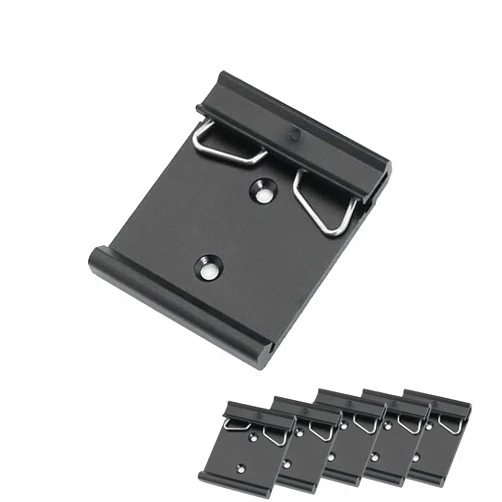 Steloproad 5Pack 35mm Din Rail Fixed Clamp 1.73 Width Universal DIN Rail Mount Clip Aluminum Alloy Solid State Relay Clip for Relay Mounting DIN Rail Mounting Bracket