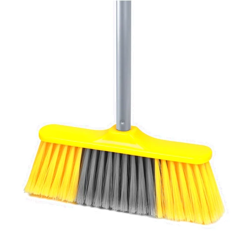 TreeLen Angle Broom for Floors 55” Soft Bristle Brooms for Sweeping Indoor/Outdoor to Clean Kitchen, Lobby, Office, Hardwood, Tile, Concrete, Patio, Deck-Yellow