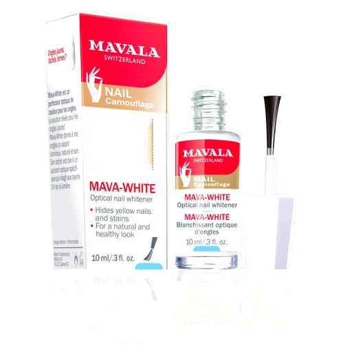 MAVALA Switzerland Mava-White Optical Nail Whitener | Brighter Nails | Nail Whitener for Yellow Nails | Appearance Brightener| Hide Nail Stains| Nail Care |10ml/0.3oz