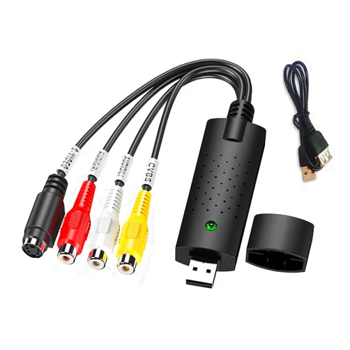 Alanph USB Video Capture Card Device, Audio Video Converter Grabber for RCA to USB-Convert VHS Mini DV VCR Hi8 DVD to Digital Converter for PC TV Tape Player Camcorder, Compatible with MAC Windows Vista